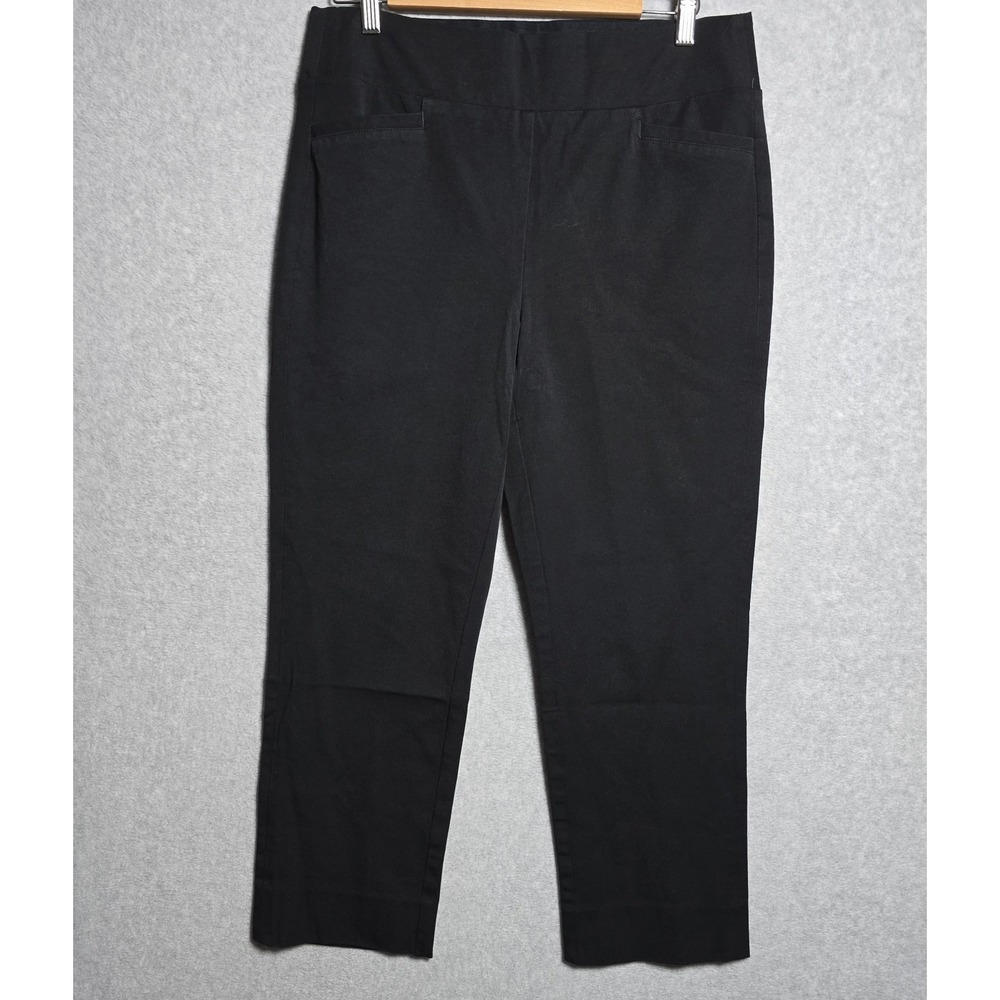 Soft Surroundings Womens Size M Black Pull On Stretch Capri Ankle Pants Coastal